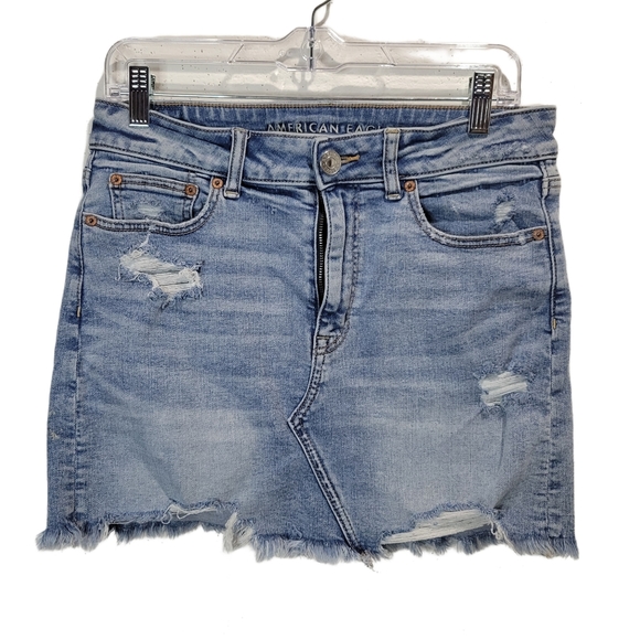 TWO American Eagle denim, high-rise mini skirts, Size 8, great condition both. - Picture 2 of 9